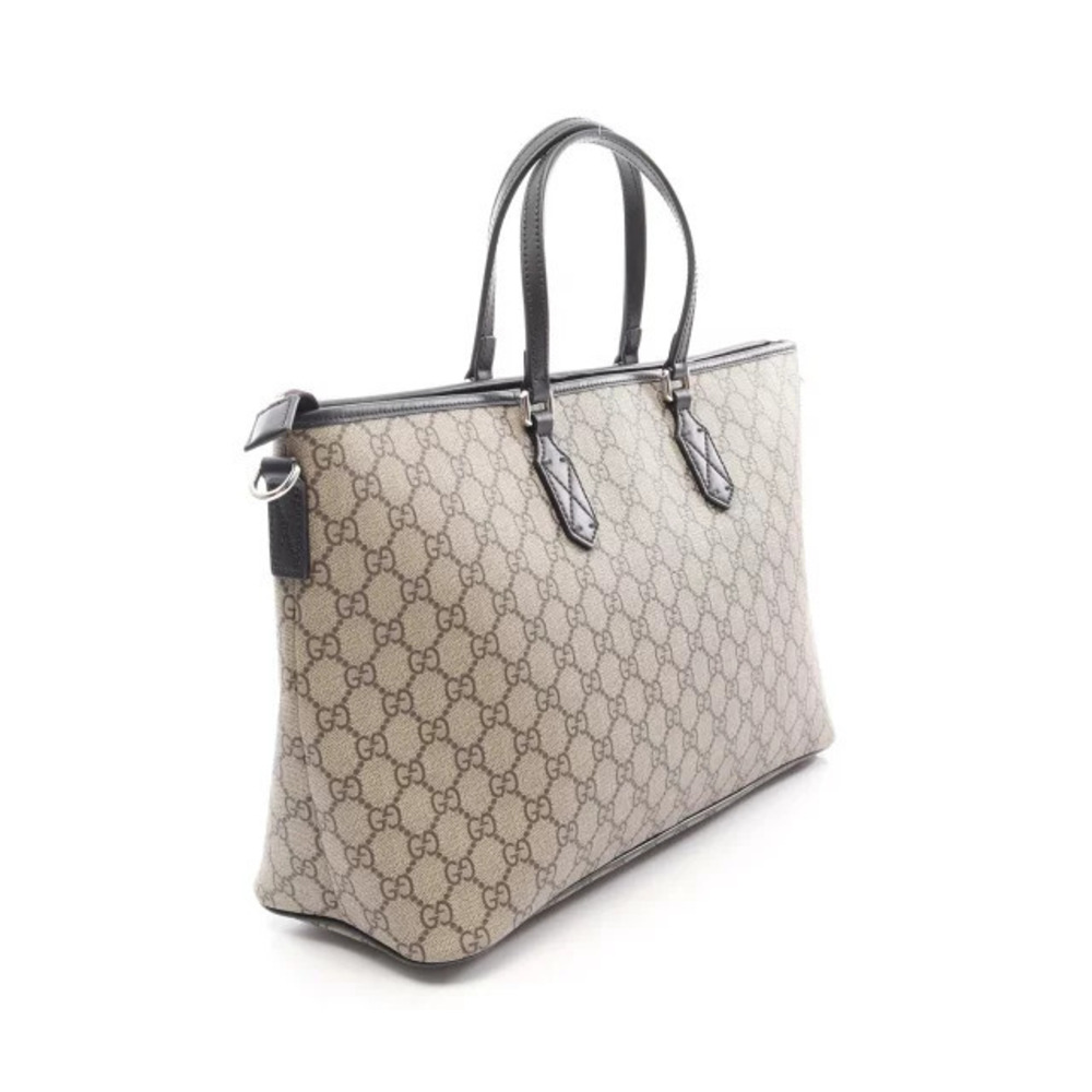 Gucci Leather GG Brown Beige Canvas Cream Bag Black Supreme Tote Cream Black